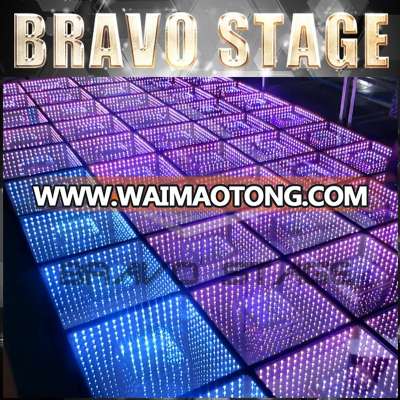 Wedding decorations light up video interactive starlit used 3D dj led dance floor for sale